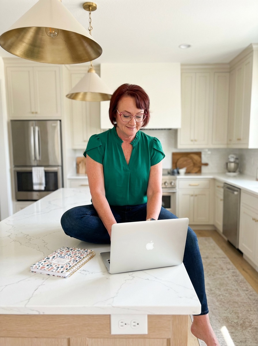 Christy consulting with clients on Zoom